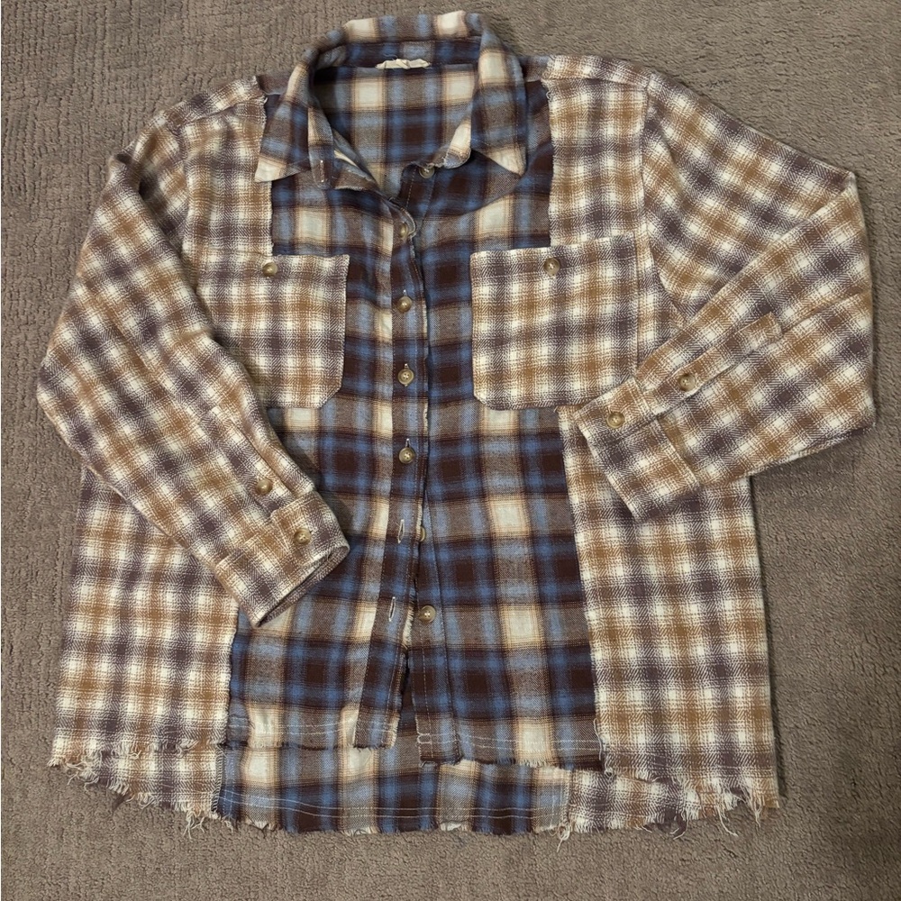 Patchwork Flannel Button Up - image 1